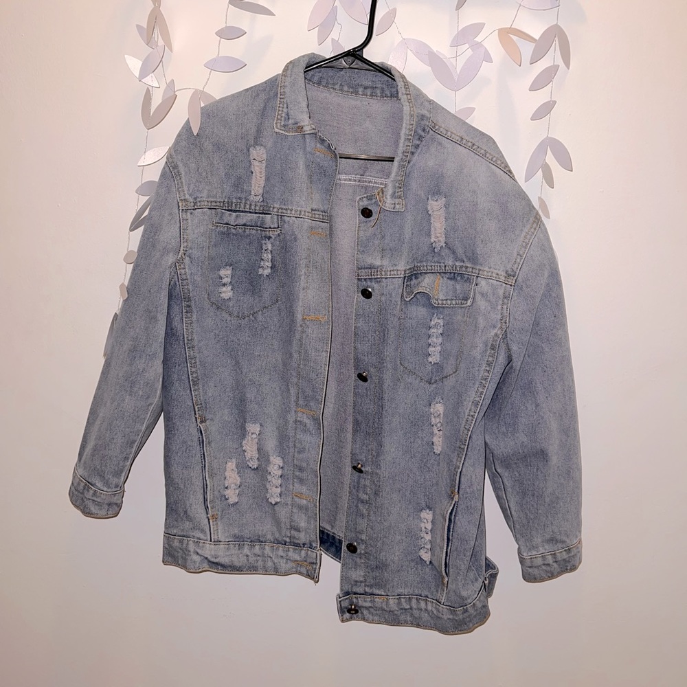 Shabby Chic Light Oversized Jean Jacket